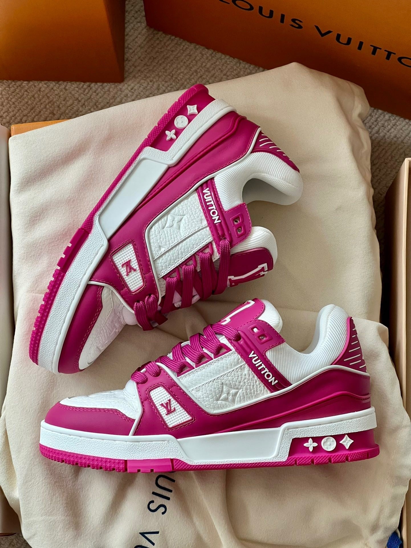 LV Trainers - Dark Pink