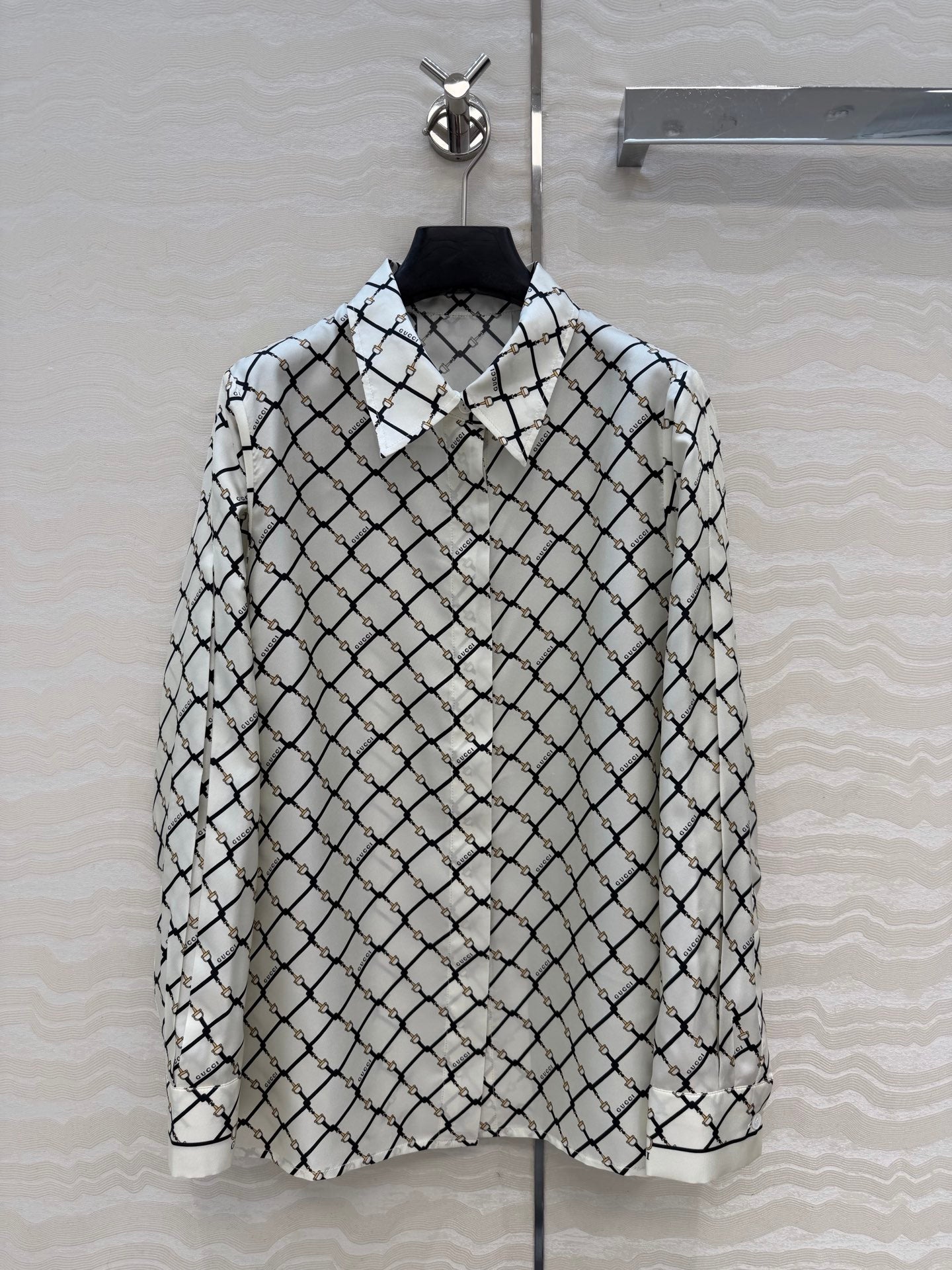 GC Silk Twill Shirt - White/Black
