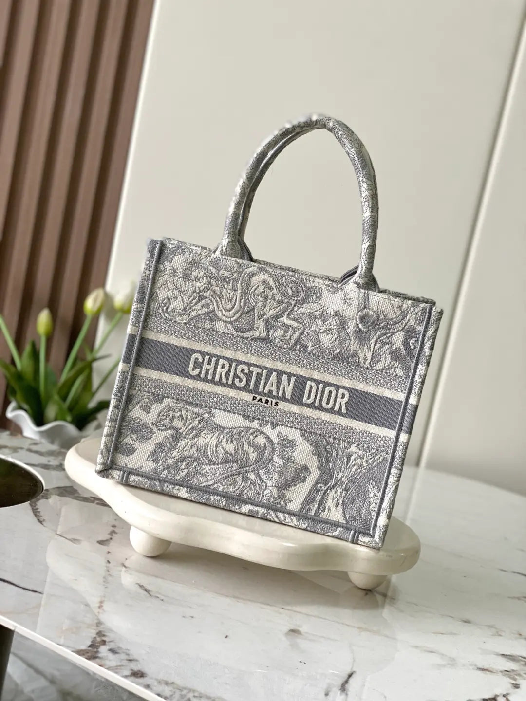 CD Tote Bag - Ecru/Gray