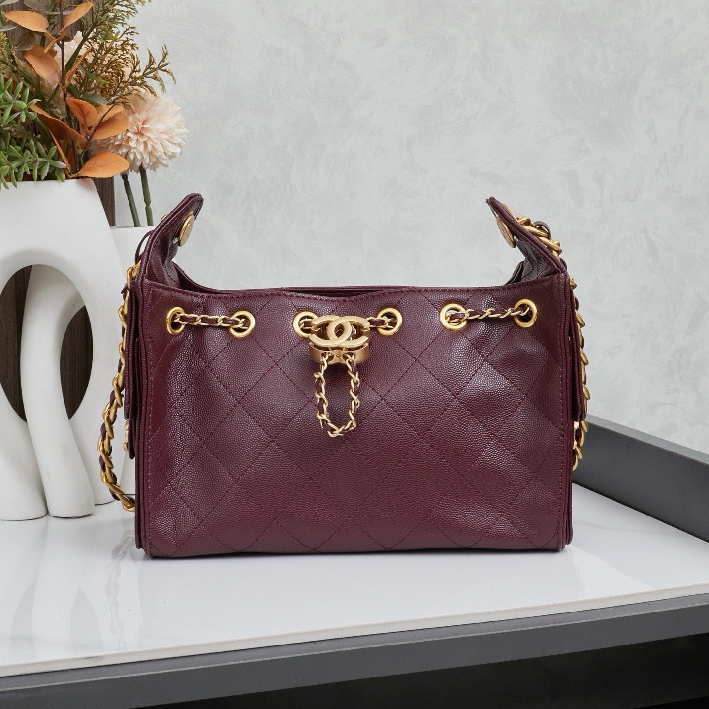 CNL Hobo Bag - Burgundy