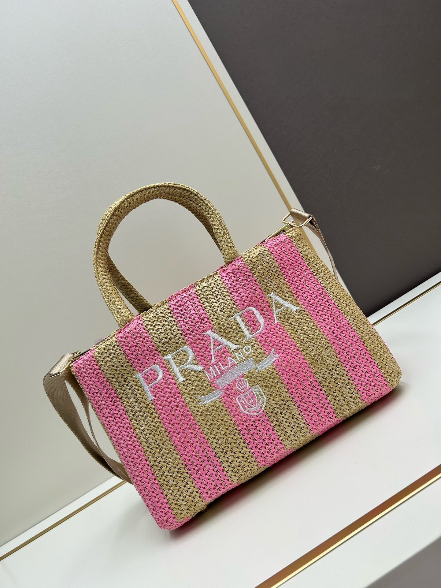PRD Crochet Bag - Beige/Pink