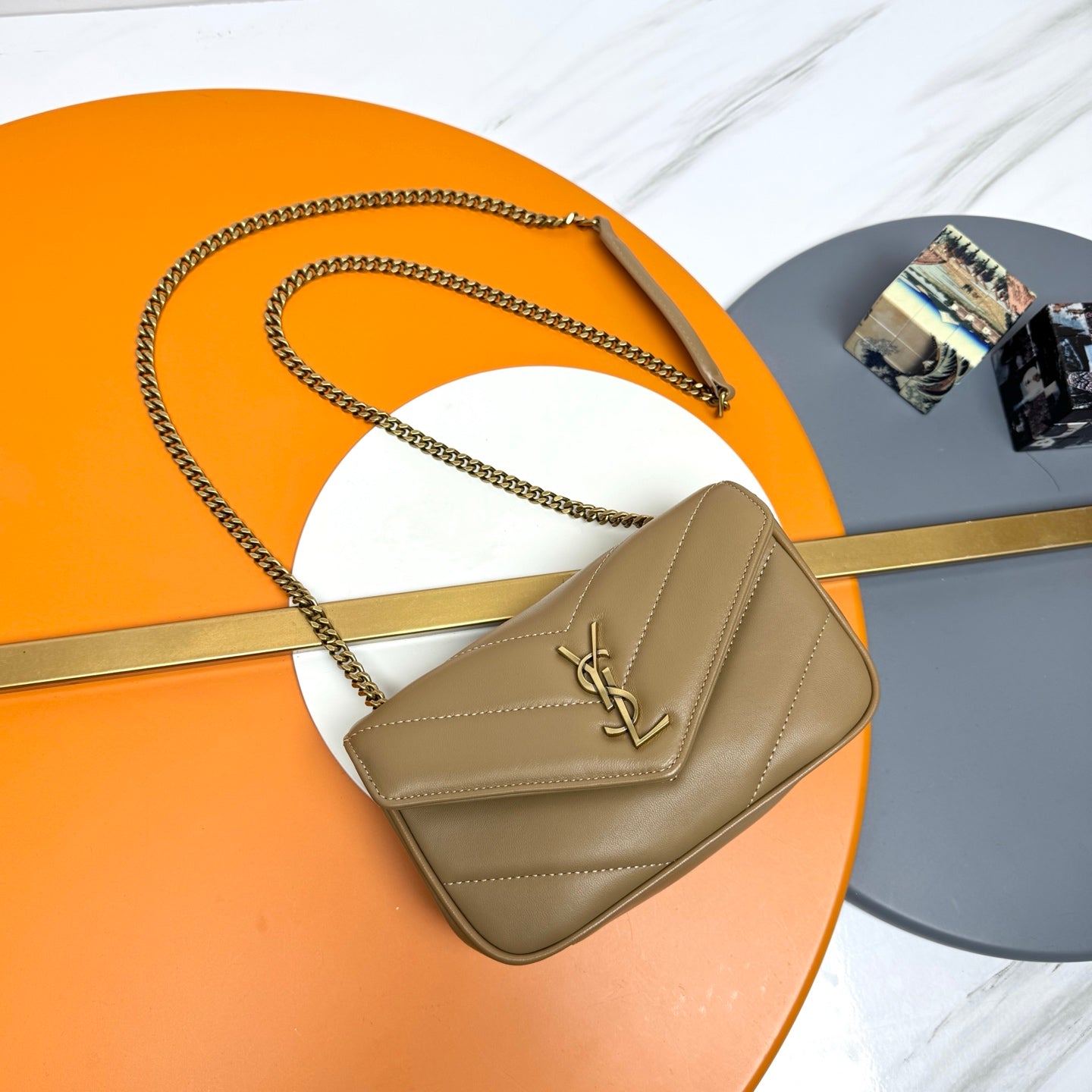 YSL Quilted Bag - Beige