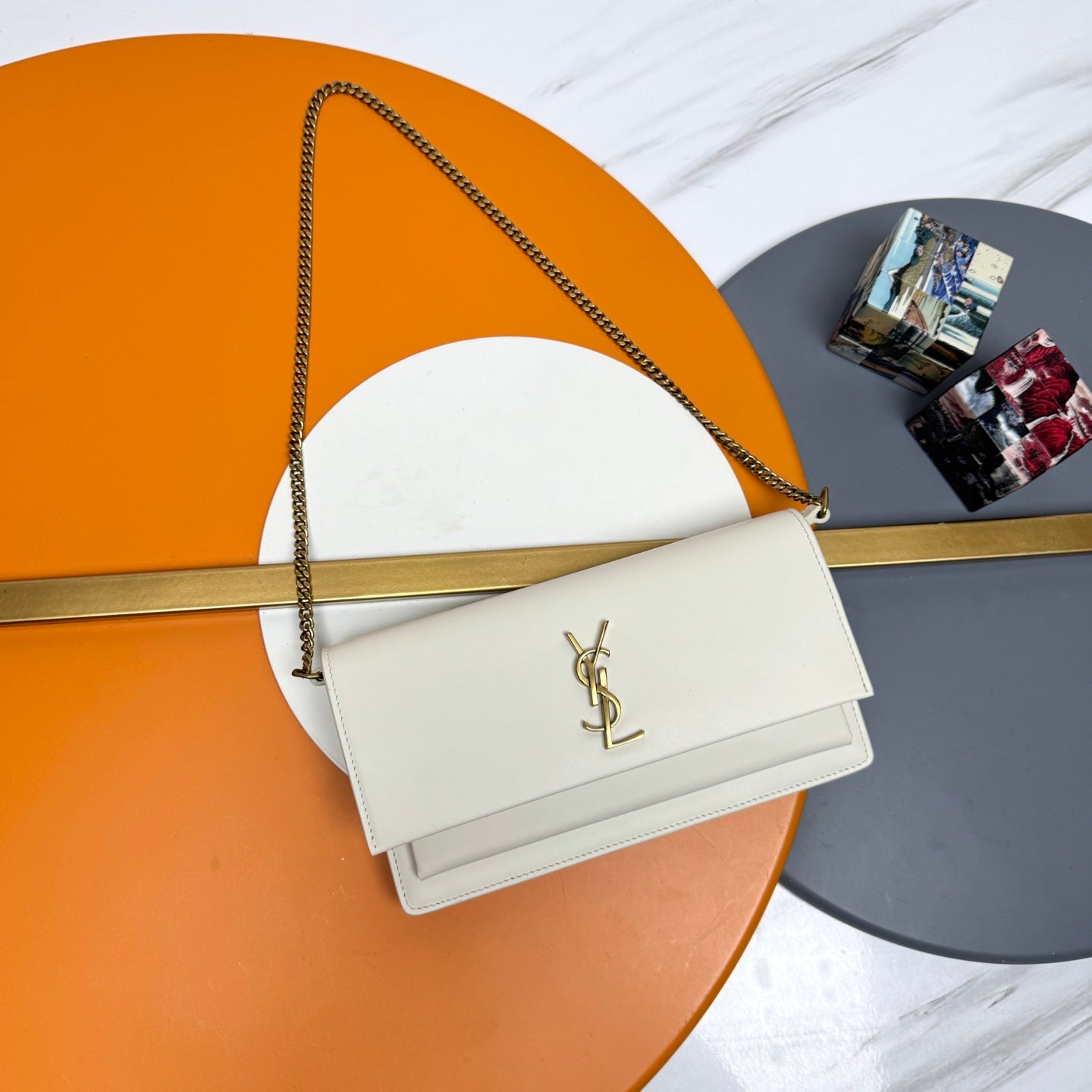 YSL Sunset Bag - White
