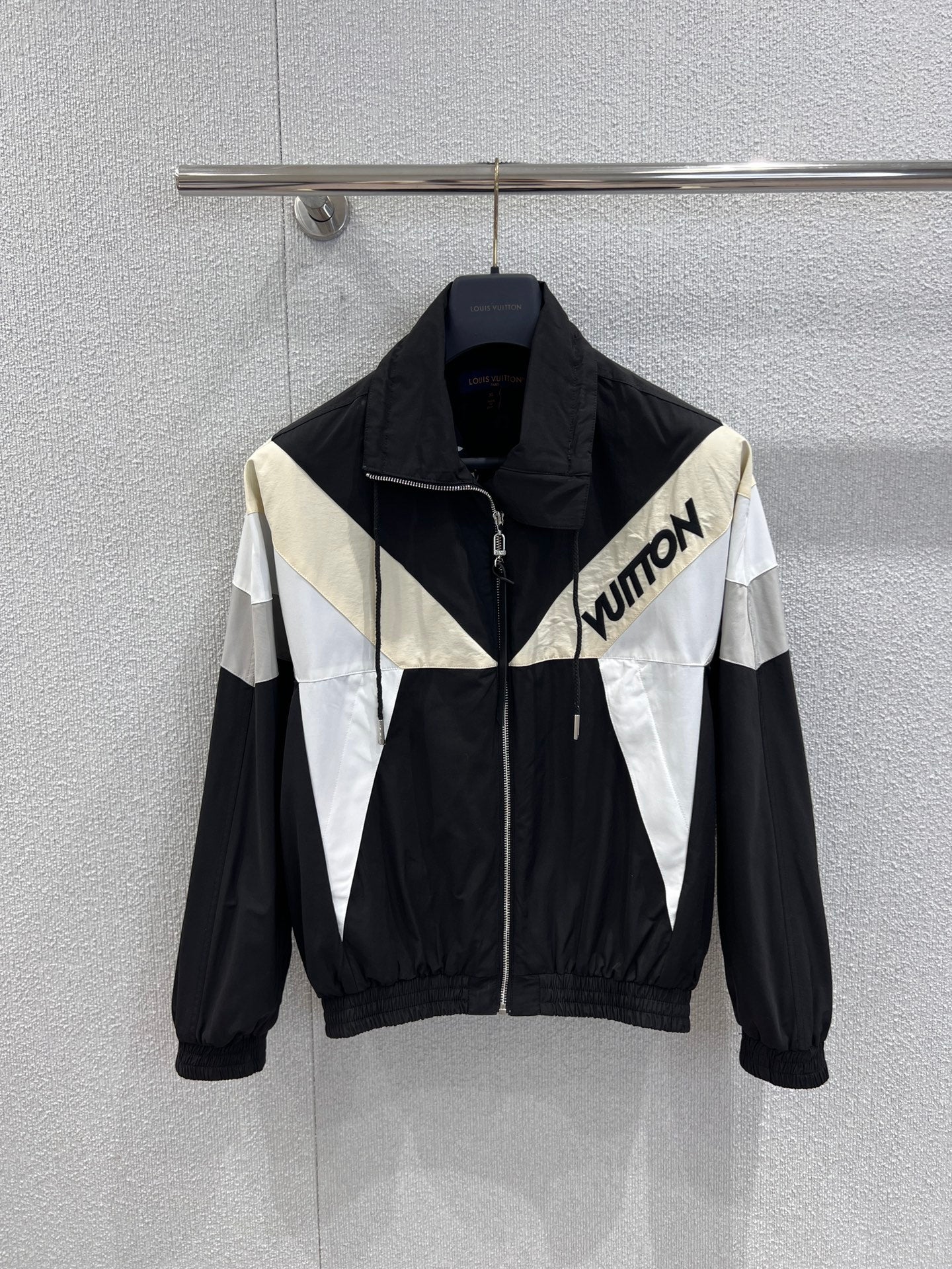 LV Windbreaker Jacket - Black/White-Cream